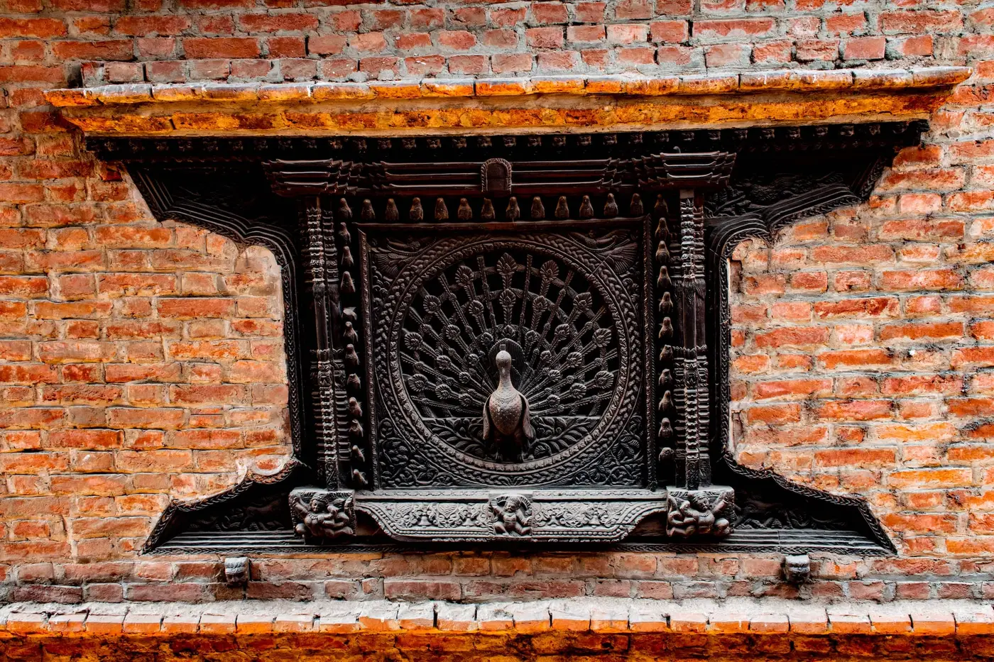 Traditionelles nepalesisches Fenster